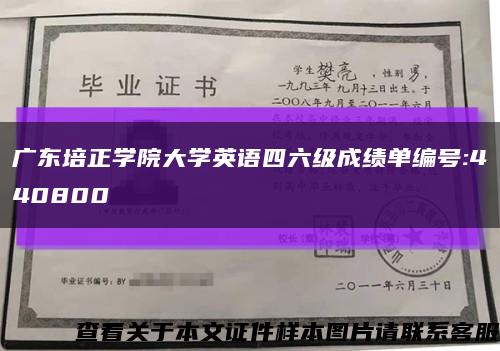 广东培正学院大学英语四六级成绩单编号:440800缩略图