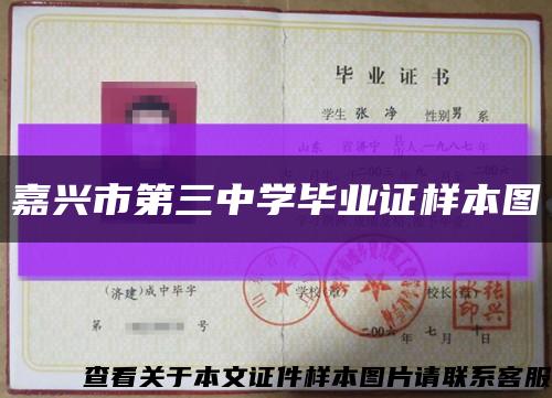 嘉兴市第三中学毕业证样本图缩略图