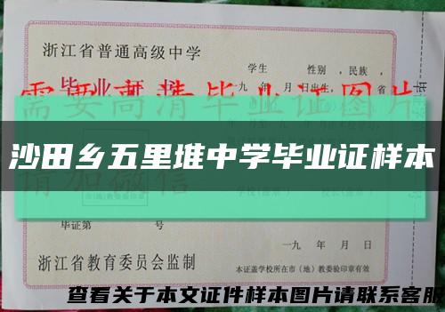 沙田乡五里堆中学毕业证样本缩略图
