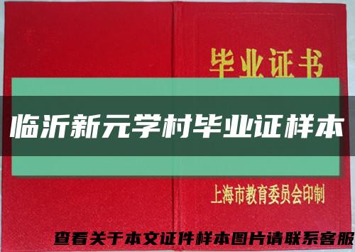 临沂新元学村毕业证样本缩略图
