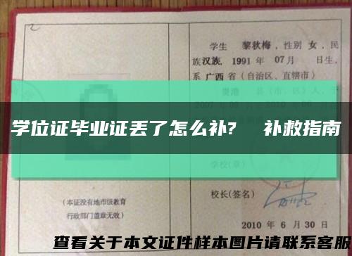 学位证毕业证丢了怎么补?  补救指南缩略图