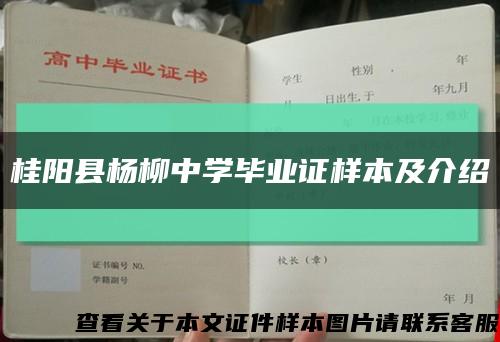 桂阳县杨柳中学毕业证样本及介绍缩略图