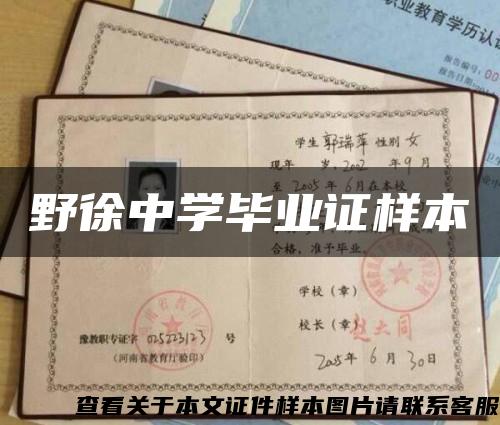野徐中学毕业证样本缩略图