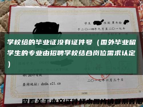 学校给的毕业证没有证件号（国外毕业留学生的专业由招聘学校结合岗位需求认定）缩略图