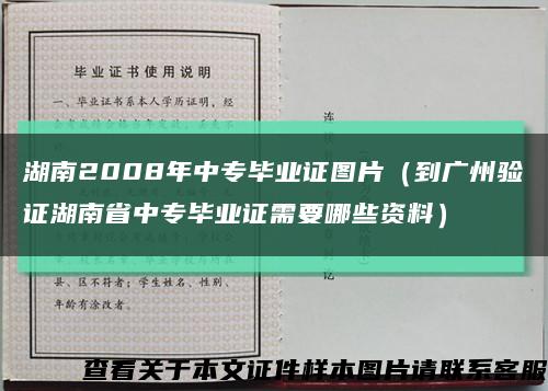 湖南2008年中专毕业证图片（到广州验证湖南省中专毕业证需要哪些资料）缩略图