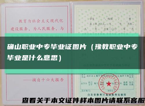确山职业中专毕业证图片（豫教职业中专毕业是什么意思）缩略图