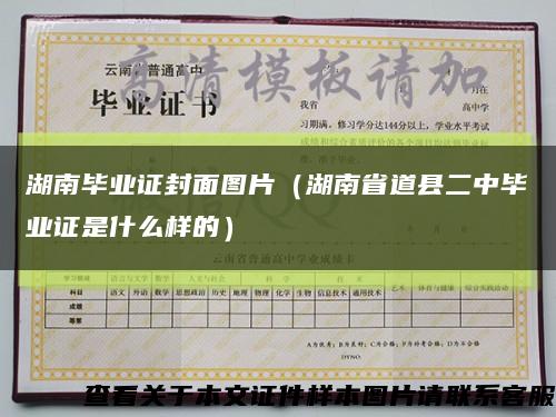 湖南毕业证封面图片（湖南省道县二中毕业证是什么样的）缩略图