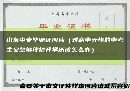 山东中专毕业证图片（对高中无缘的中考生又想继续提升学历该怎么办）缩略图