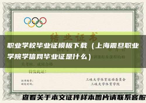 职业学校毕业证模板下载（上海震旦职业学院学信网毕业证是什么）缩略图
