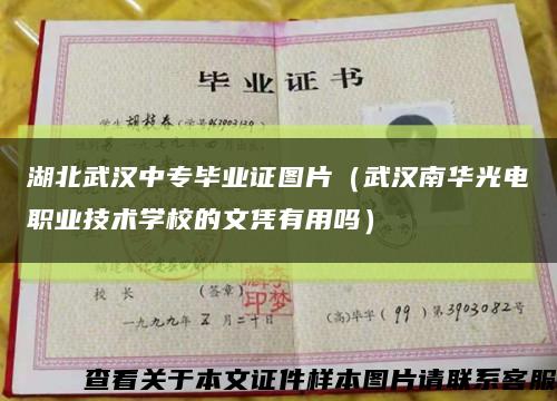 湖北武汉中专毕业证图片（武汉南华光电职业技术学校的文凭有用吗）缩略图