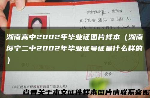湖南高中2002年毕业证图片样本（湖南绥宁二中2002年毕业证号证是什么样的）缩略图