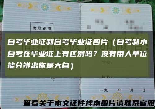 自考毕业证和自考毕业证图片（自考和小自考在毕业证上有区别吗？没有用人单位能分辨出你是大自）缩略图