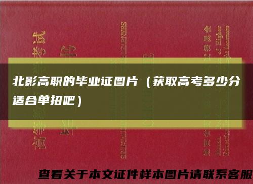 北影高职的毕业证图片（获取高考多少分适合单招吧）缩略图