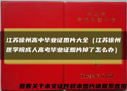 江苏徐州高中毕业证图片大全（江苏徐州医学院成人高考毕业证照片掉了怎么办）缩略图