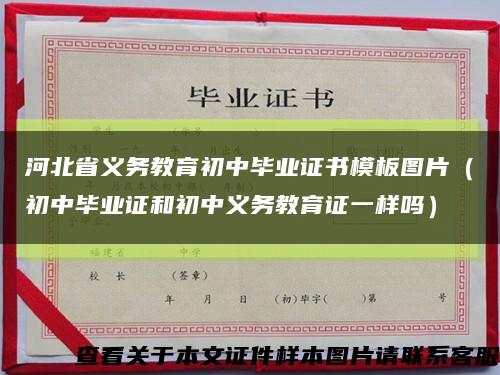 河北省义务教育初中毕业证书模板图片（初中毕业证和初中义务教育证一样吗）缩略图