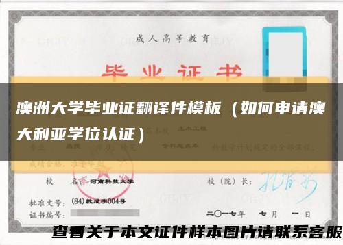 澳洲大学毕业证翻译件模板（如何申请澳大利亚学位认证）缩略图