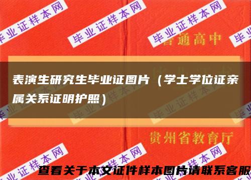 表演生研究生毕业证图片（学士学位证亲属关系证明护照）缩略图