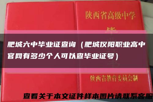 肥城六中毕业证查询（肥城仪阳职业高中官网有多少个人可以查毕业证号）缩略图