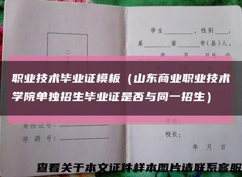 职业技术毕业证模板（山东商业职业技术学院单独招生毕业证是否与同一招生）缩略图