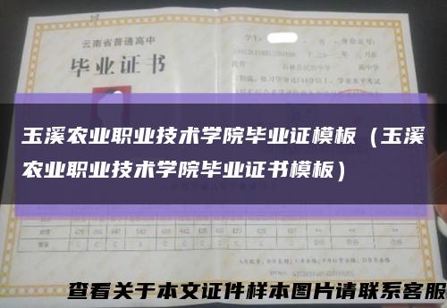 玉溪农业职业技术学院毕业证模板（玉溪农业职业技术学院毕业证书模板）缩略图