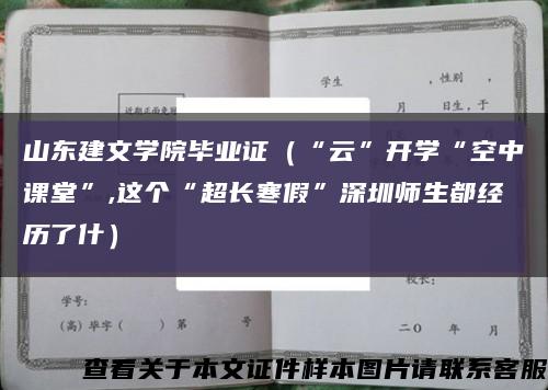 山东建文学院毕业证（“云”开学“空中课堂”,这个“超长寒假”深圳师生都经历了什）缩略图