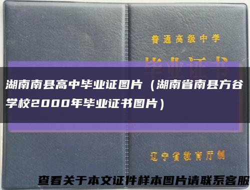 湖南南县高中毕业证图片（湖南省南县方谷学校2000年毕业证书图片）缩略图