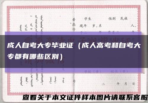 成人自考大专毕业证（成人高考和自考大专都有哪些区别）缩略图