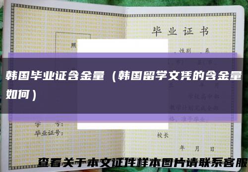 韩国毕业证含金量（韩国留学文凭的含金量如何）缩略图