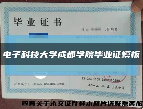 电子科技大学成都学院毕业证模板缩略图