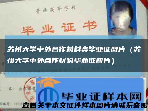 苏州大学中外合作材料类毕业证图片（苏州大学中外合作材料毕业证图片）缩略图