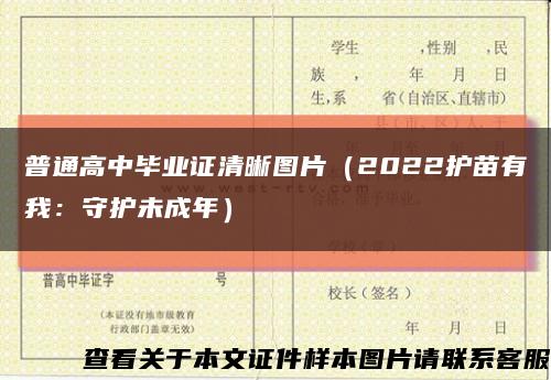 普通高中毕业证清晰图片（2022护苗有我：守护未成年）缩略图
