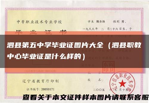 泗县第五中学毕业证图片大全（泗县职教中心毕业证是什么样的）缩略图