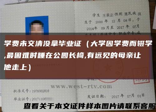 学费未交清没拿毕业证（大学因学费而辍学,最困难时睡在公园长椅,有远见的母亲让他走上）缩略图