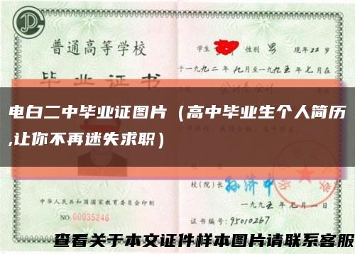 电白二中毕业证图片（高中毕业生个人简历,让你不再迷失求职）缩略图