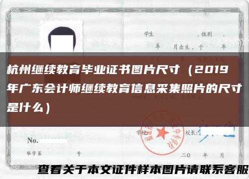 杭州继续教育毕业证书图片尺寸（2019年广东会计师继续教育信息采集照片的尺寸是什么）缩略图