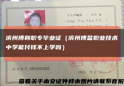 滨州博翱职专毕业证（滨州博鳌职业技术中学能付钱不上学吗）缩略图