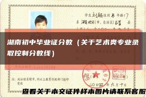 湖南初中毕业证分数（关于艺术类专业录取控制分数线）缩略图