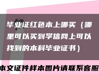毕业证红色本上哪买（哪里可以买到学信网上可以找到的本科毕业证书）缩略图