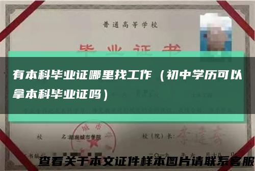 有本科毕业证哪里找工作（初中学历可以拿本科毕业证吗）缩略图