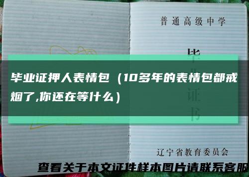 毕业证押人表情包（10多年的表情包都戒烟了,你还在等什么）缩略图