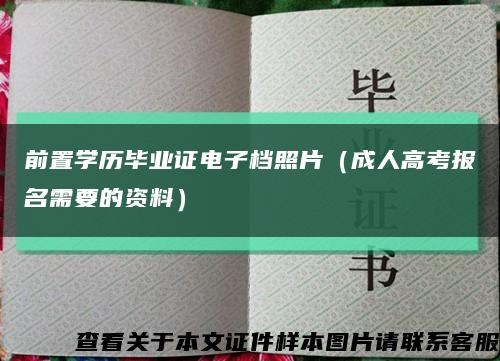 前置学历毕业证电子档照片（成人高考报名需要的资料）缩略图