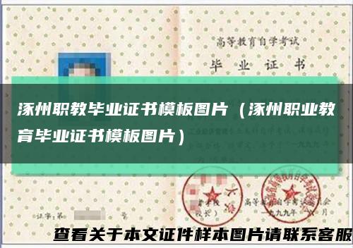 涿州职教毕业证书模板图片（涿州职业教育毕业证书模板图片）缩略图