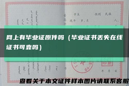 网上有毕业证原件吗（毕业证书丢失在线证书可靠吗）缩略图