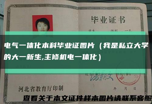 电气一体化本科毕业证图片（我是私立大学的大一新生,主修机电一体化）缩略图