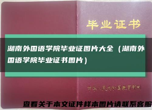 湖南外国语学院毕业证图片大全（湖南外国语学院毕业证书图片）缩略图