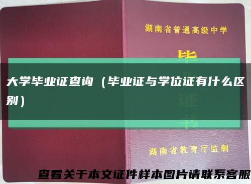 大学毕业证查询（毕业证与学位证有什么区别）缩略图
