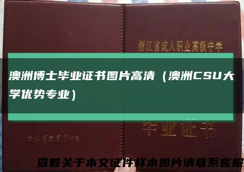 澳洲博士毕业证书图片高清（澳洲CSU大学优势专业）缩略图