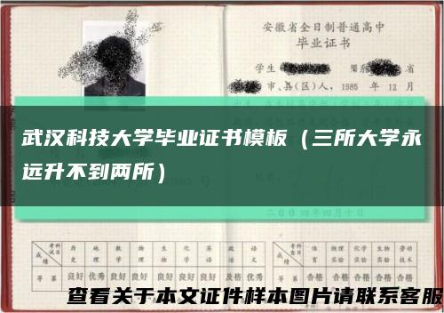 武汉科技大学毕业证书模板（三所大学永远升不到两所）缩略图