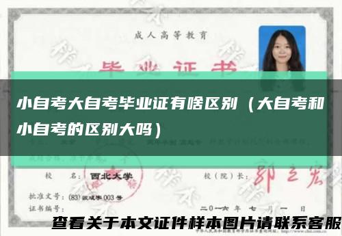 小自考大自考毕业证有啥区别（大自考和小自考的区别大吗）缩略图