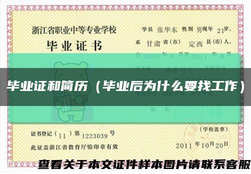 毕业证和简历（毕业后为什么要找工作）缩略图